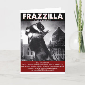Godzilla Cat Greeting Card Kort