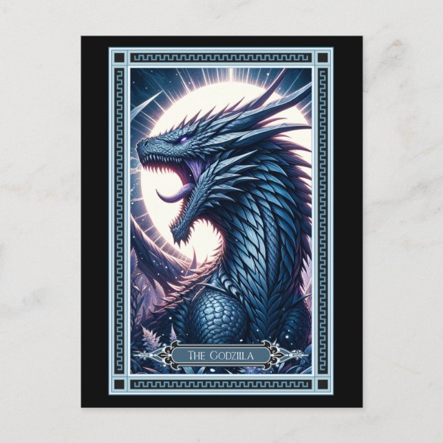 Godzilla Tarotkortet Vykort (Framsida)