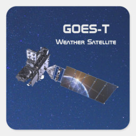 GOES-T Weather Satellite Fyrkantigt Klistermärke
