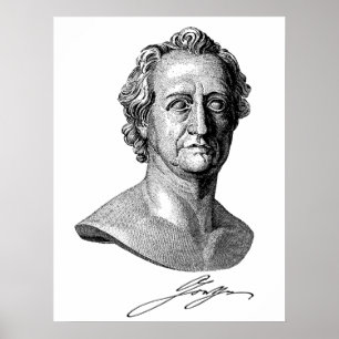 Goethe Bust med Namnteckning Poster