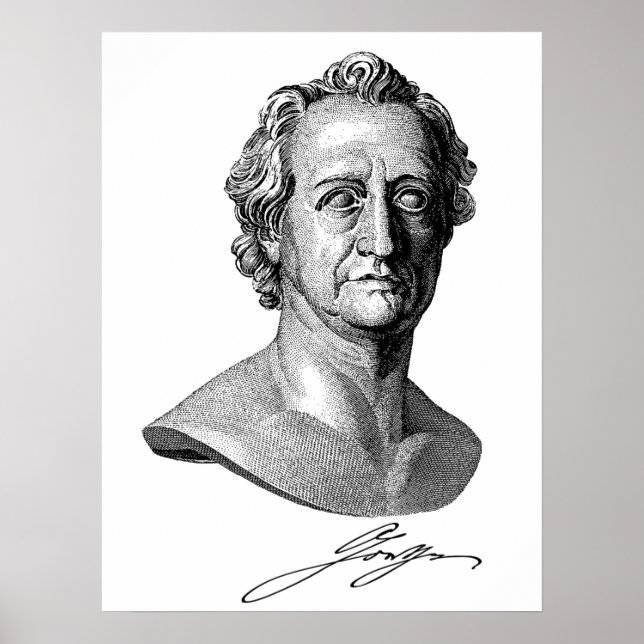 Goethe Bust med Namnteckning Poster (Framsidan)