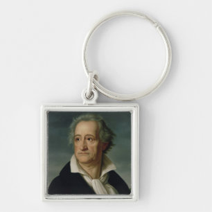 Goethe Fyrkantig Silverfärgad Nyckelring