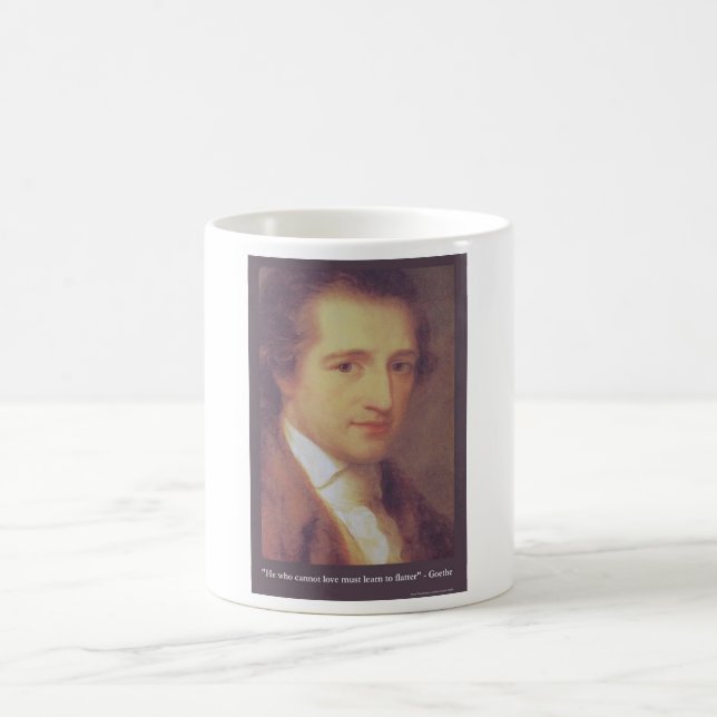 Goethe "Kärlek Eller Smickra" Kärlekscitat Present Kaffemugg (Center)
