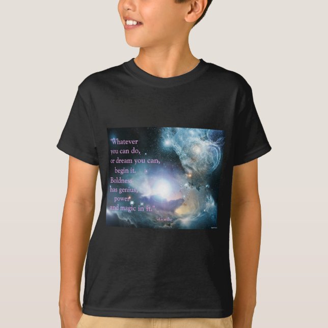Goethe Quote med Nebula T Shirt (Framsida)