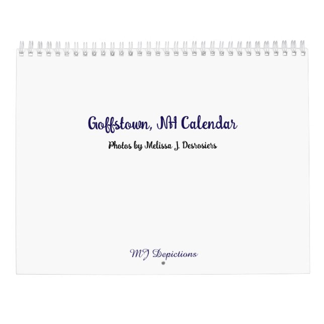 Goffstown NH Calendar Kalender (Baksida)