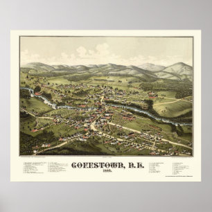 Goffstown, NH Panoramic Karta - 1887 Poster