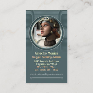 Goggled Aviatrixvisitkortar Visitkort