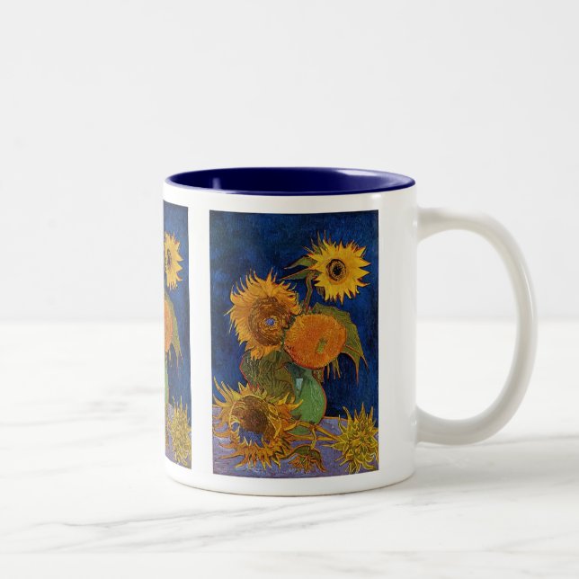 Gogh , 5 Sunflowers Två-Tonad Mugg (Höger)