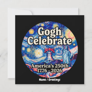 Gogh firar Amerikas 250-årsjubileum med patriotism Inbjudningar