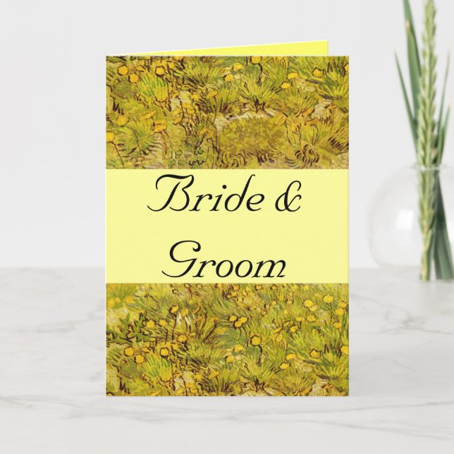 Gogh Gula Blommor Whimsical Bröllop Personligheter Kort (Framsida)