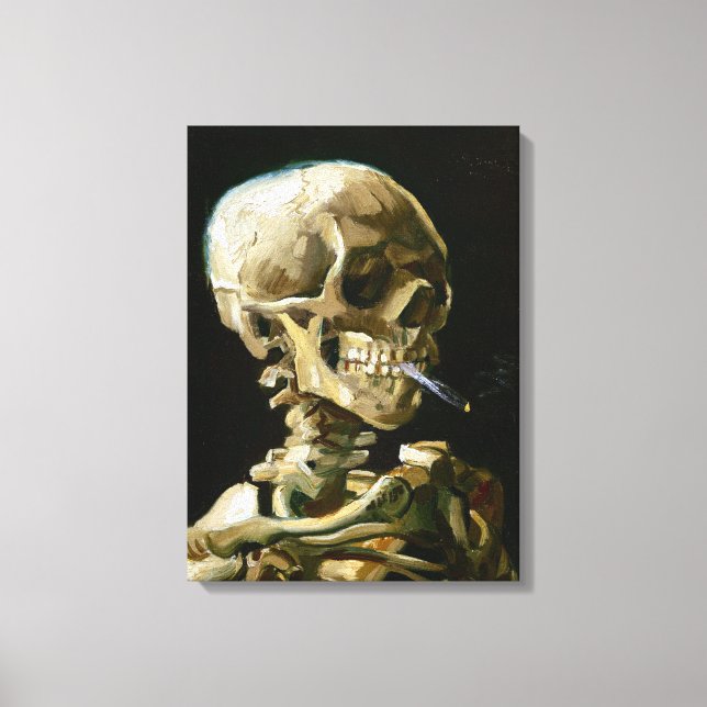 Gogh Head of a Skeleton with a Burning Cigarette Canvastryck (Framsida)