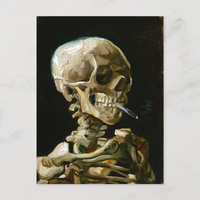 Gogh Head of a Skeleton with a Burning Cigarette Vykort (Framsida)