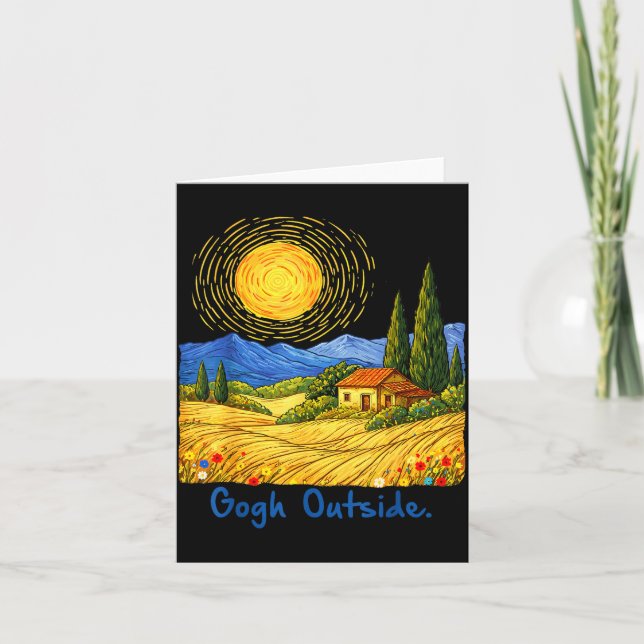 Gogh Outside Nature Lover Graphic Tee Funny Art Pu Kort (Framsida)