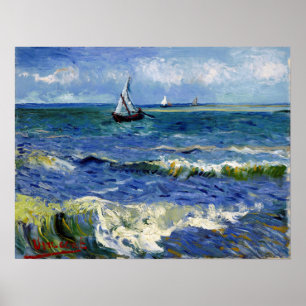 Gogh-Sjölandskapet nära Les Saintes-Maries-de-la-M Poster