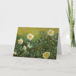 Gogh Vild Ro Blommar Flowers Vines Vintage Art Kort