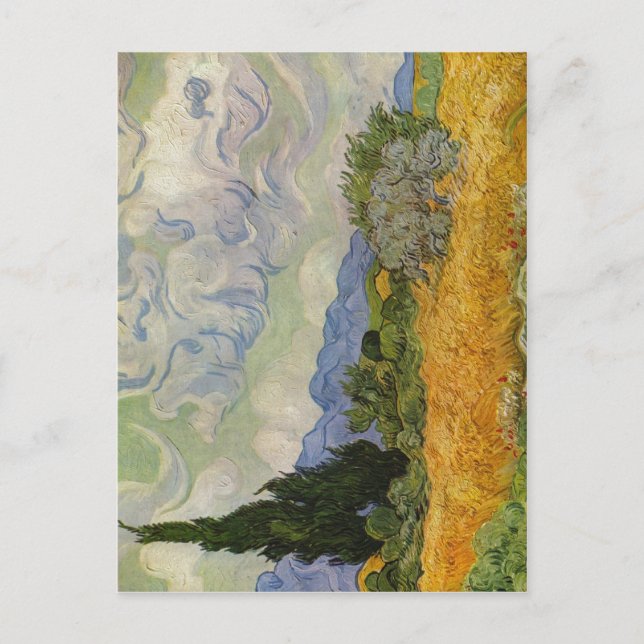 Gogh, Vincent Willem van Weizenfeld mit Zypressen  Vykort (Framsida)