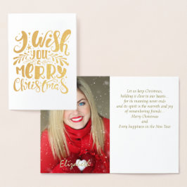 Goid Foil Photo jul Card Folierat Kort
