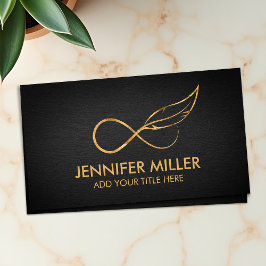 GoIden Infinity Symbol Feather - Line Art Business Visitkort