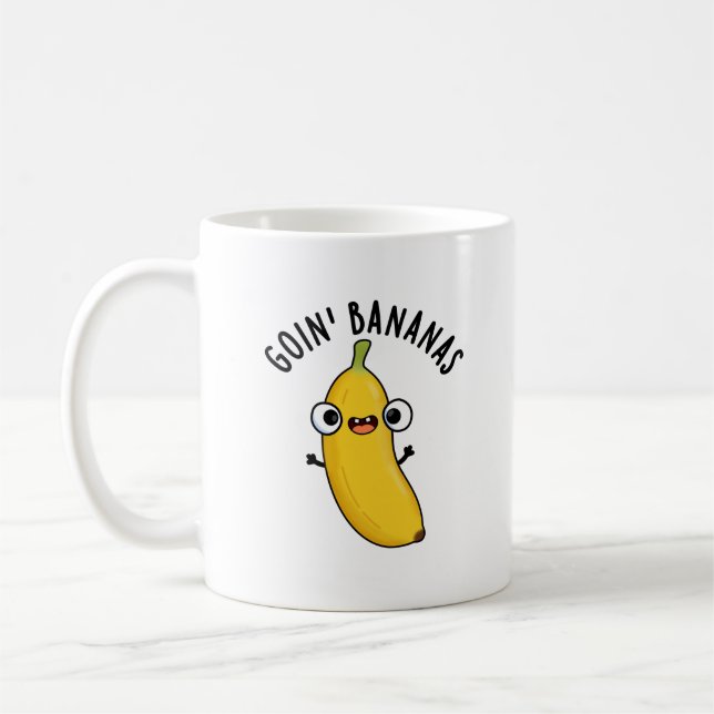 Goin Bananas Funny Fruit Pun Kaffemugg (Vänster)