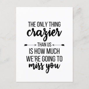 "Going Away Gift, Chef Lämnande, Best Friend Gift" Vykort