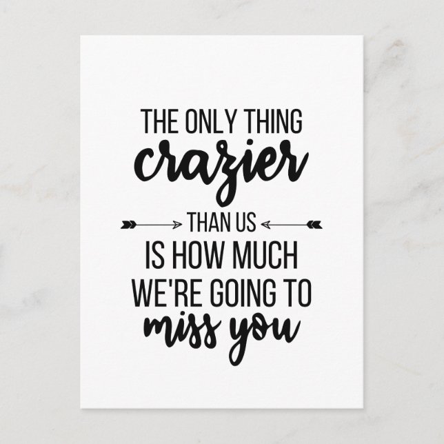 "Going Away Gift, Chef Lämnande, Best Friend Gift" Vykort (Framsida)