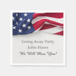 Going Away Party USA Flag Military Send Off Pappersservett