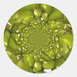 Going Bananas Going Grönt Kaleidoscope Mönster Runt Klistermärke