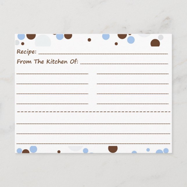 Going Dotty Blank Rececipe Cards Vykort (Framsida)