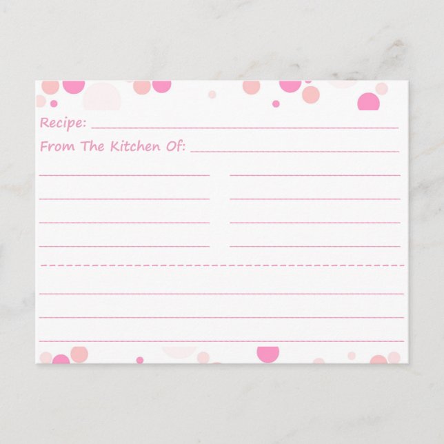 Going Dotty Blank Rececipe Cards Vykort (Framsida)