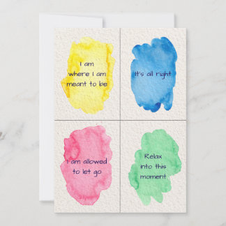 Going General Watercolor Affirmation Set Cards Inbjudningar