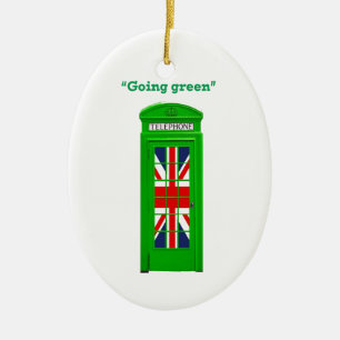 "Going grönt" mobil box i London Julgransprydnad Keramik
