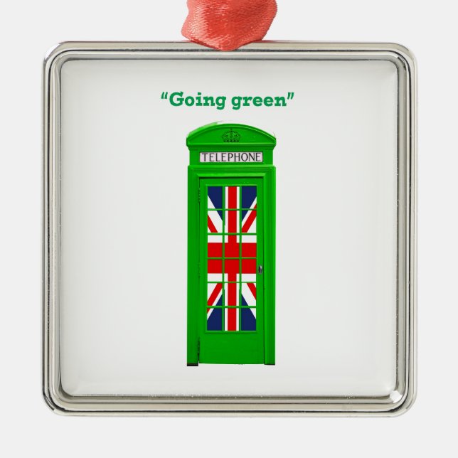 "Going grönt" mobil box i London Julgransprydnad Metall (Framsidan)