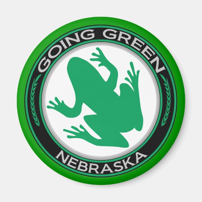 Going Grönt Nebraska Frog Magnet (Framsidan)