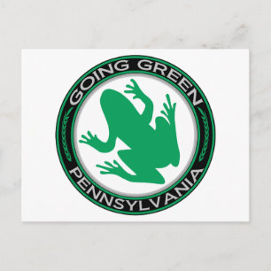 Going Grönt Pennsylvania Frog Vykort