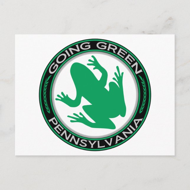 Going Grönt Pennsylvania Frog Vykort (Framsida)