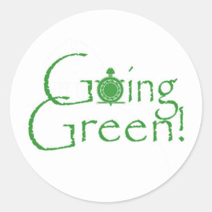 Going Grönt Stickers Runt Klistermärke