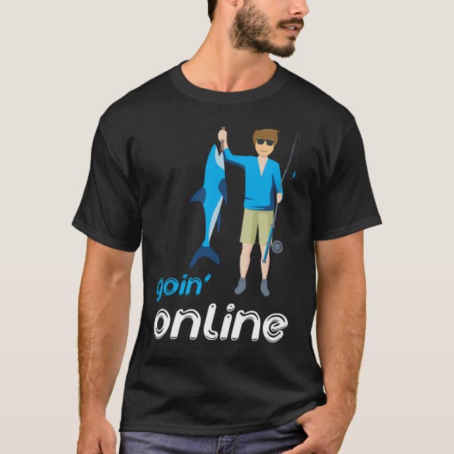 Going Online Roligt Fishing T-Shirt (Framsida)