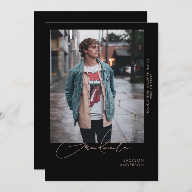 Going Solo Photo Black Studenten Meddelande (Fram/baksida)