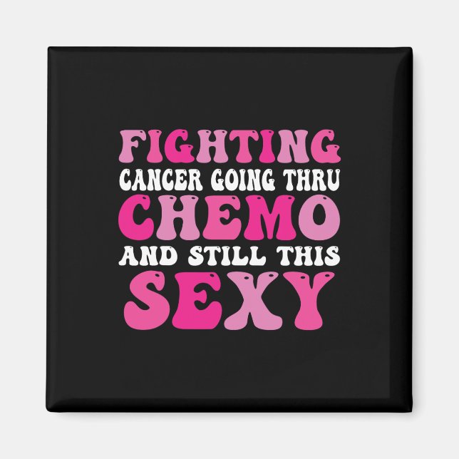 Going Thru Chemo Inspirational Breast Cancer Medve Magnet (Framsidan)