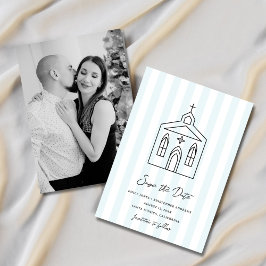 Going to the Chapel Colorful Stripe Photo Spara Datumet