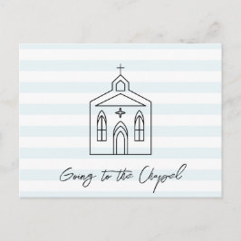 Going to the Chapel Wedding Blue Save the Date Vykort