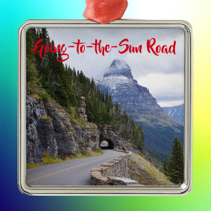 Going-to-the-Sol Road Glacier Montana Julgransprydnad Metall