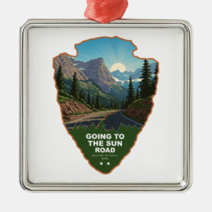 Going To The Sun Road Glacier NP Arrowhead Julgransprydnad Metall
