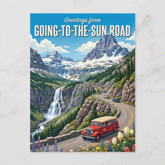 Going-to-the-Sun Road Montana Vykort (Framsida)