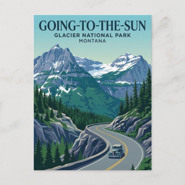 Going-to-the-Sun Road USA blir Vykort (Framsida)
