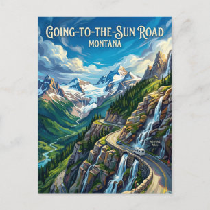 Going-to-the-Sun Road USA blir Vykort