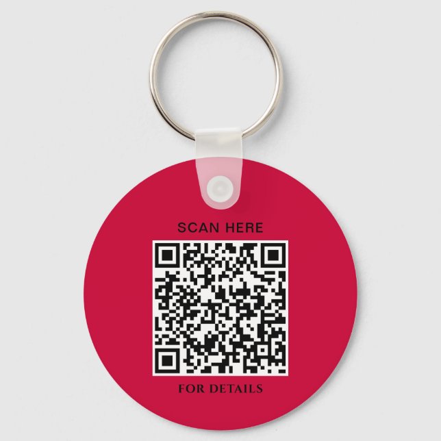 Goji Berry Logotyp Keychain med QR-kod Nyckelring (Baksida)
