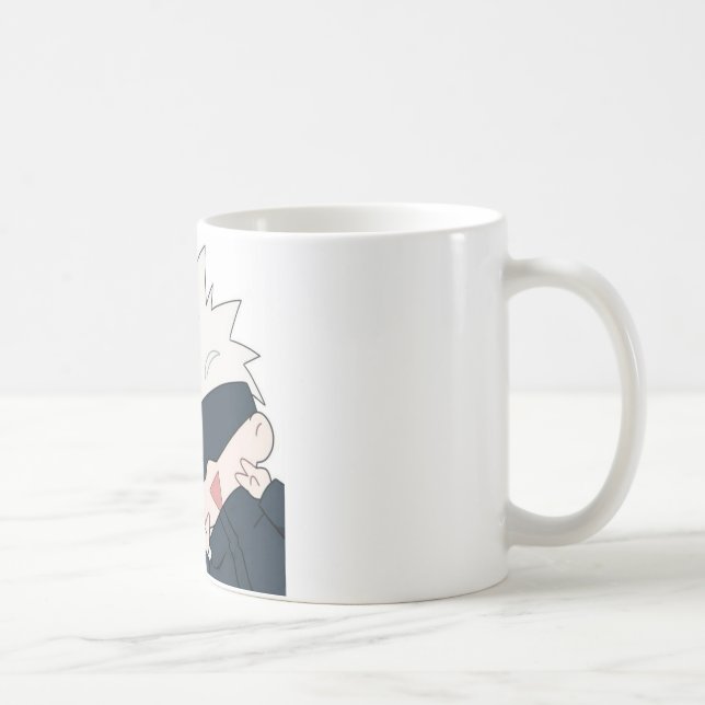 "Gojo Satoru med Adsible Cat Mugg" Kaffemugg (Höger)