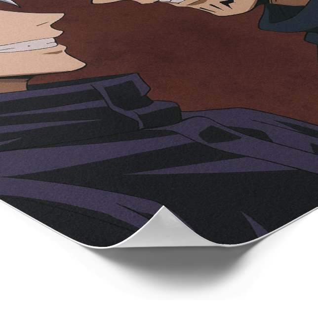 Gojo Satoru & Ryoman Sukuna ansikte off Poster (Hörn)