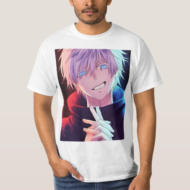 Gojo saturo-tryckt tshirt t shirt (Framsida)